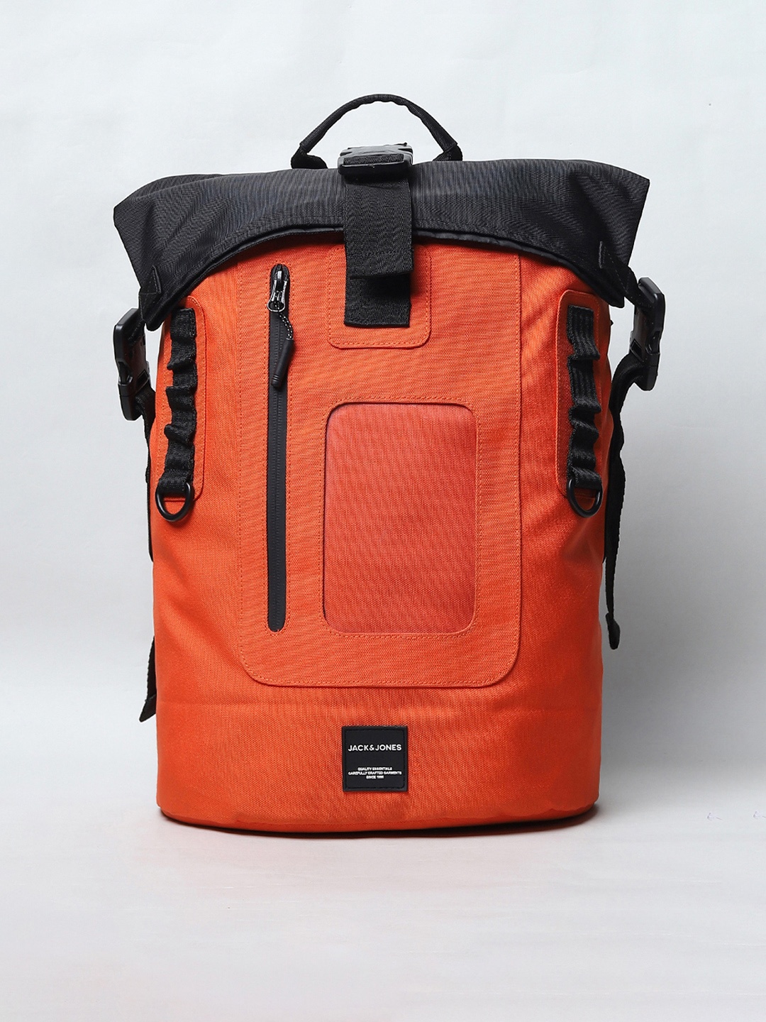 

Jack & Jones Men Orange & Black Jacdrifter Roll Backpack