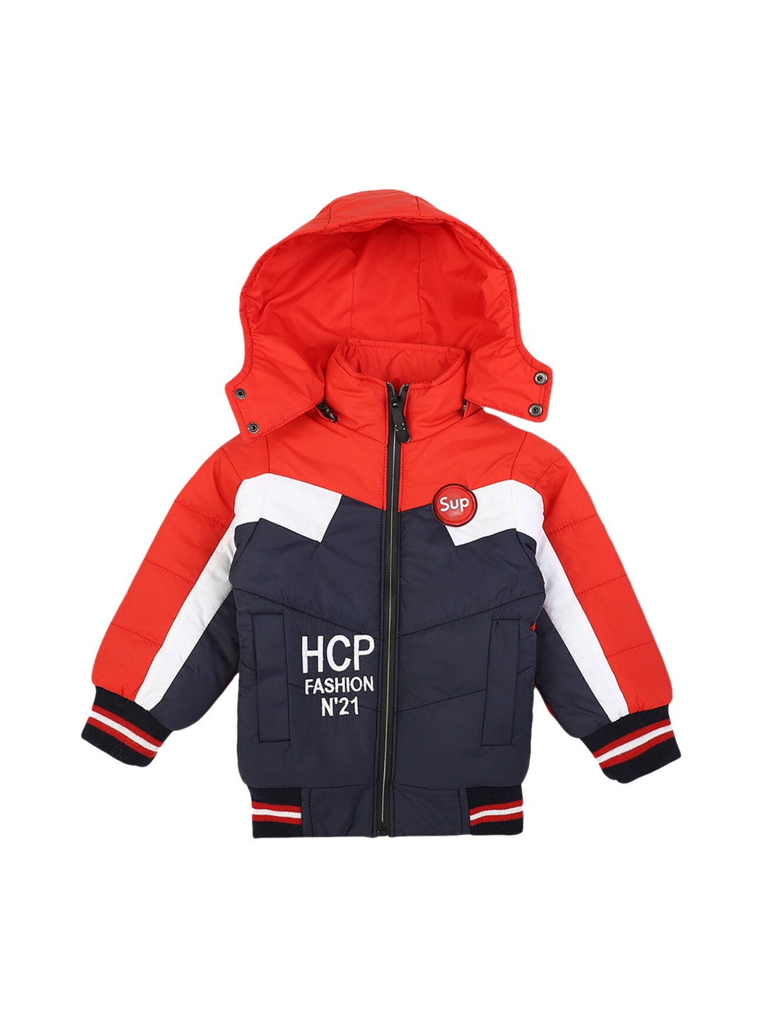 

V-Mart Unisex Kids Red & Blue Colourblocked Lightweight Puffer Jacket