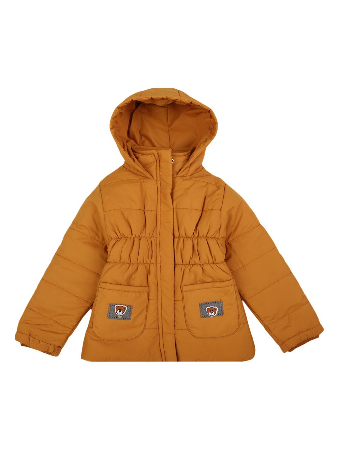 

V-Mart Kids Mustard Solid Hooded Neck Lightweight Puffer Jacket