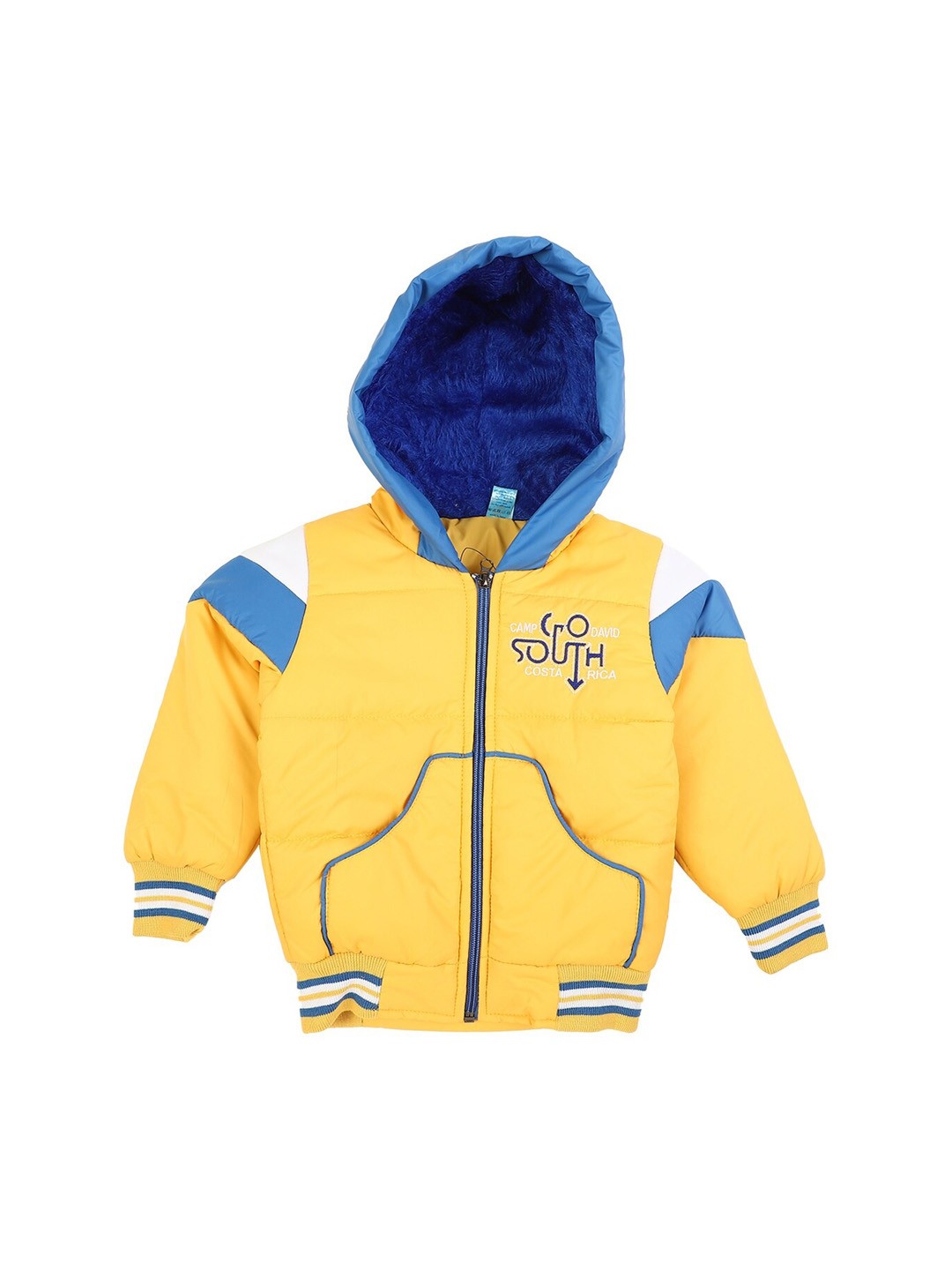 

V-Mart Unisex Kids Yellow Colourblocked Lightweight Crop Bomber Jacket