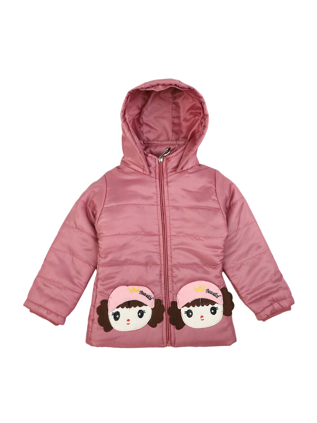 

V-Mart Kids Pink Solid Hooded Lightweight Padded Jacket
