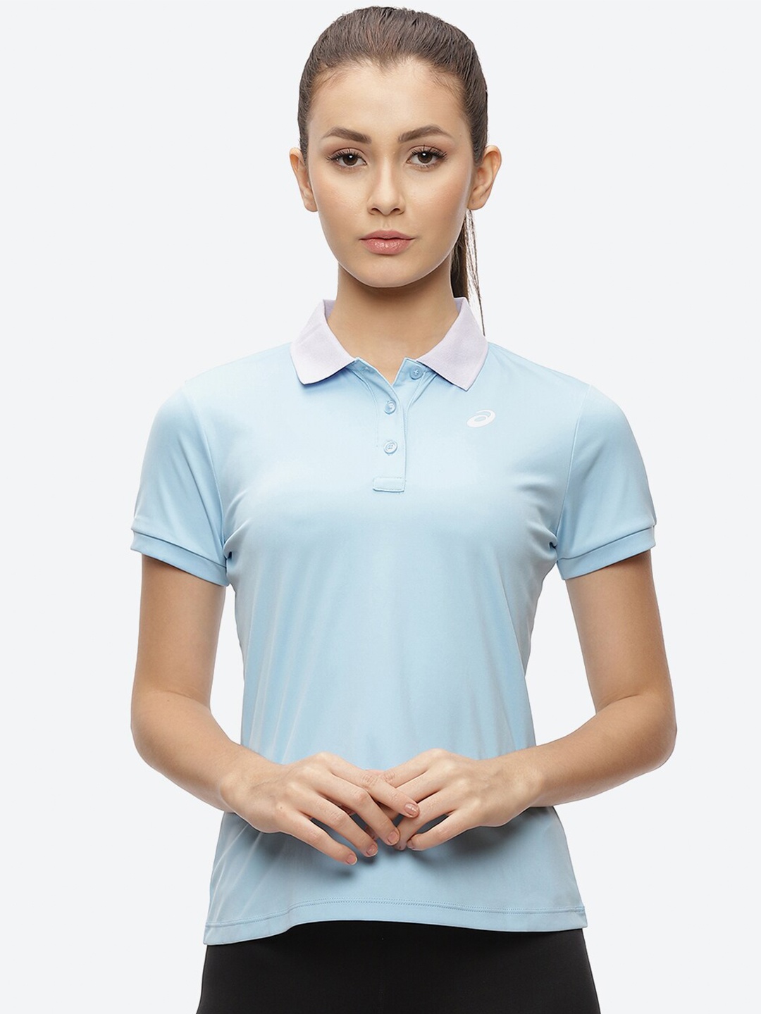

ASICS Court Women Graphic Polo Collar T-shirt, Blue
