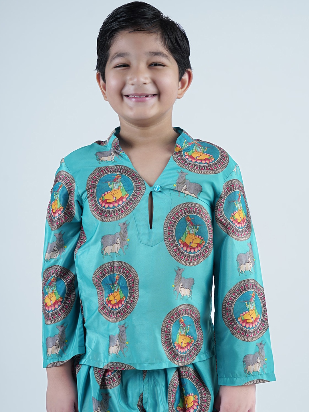 

Little Musketeer Boys Blue Printed Top with Pyjamas