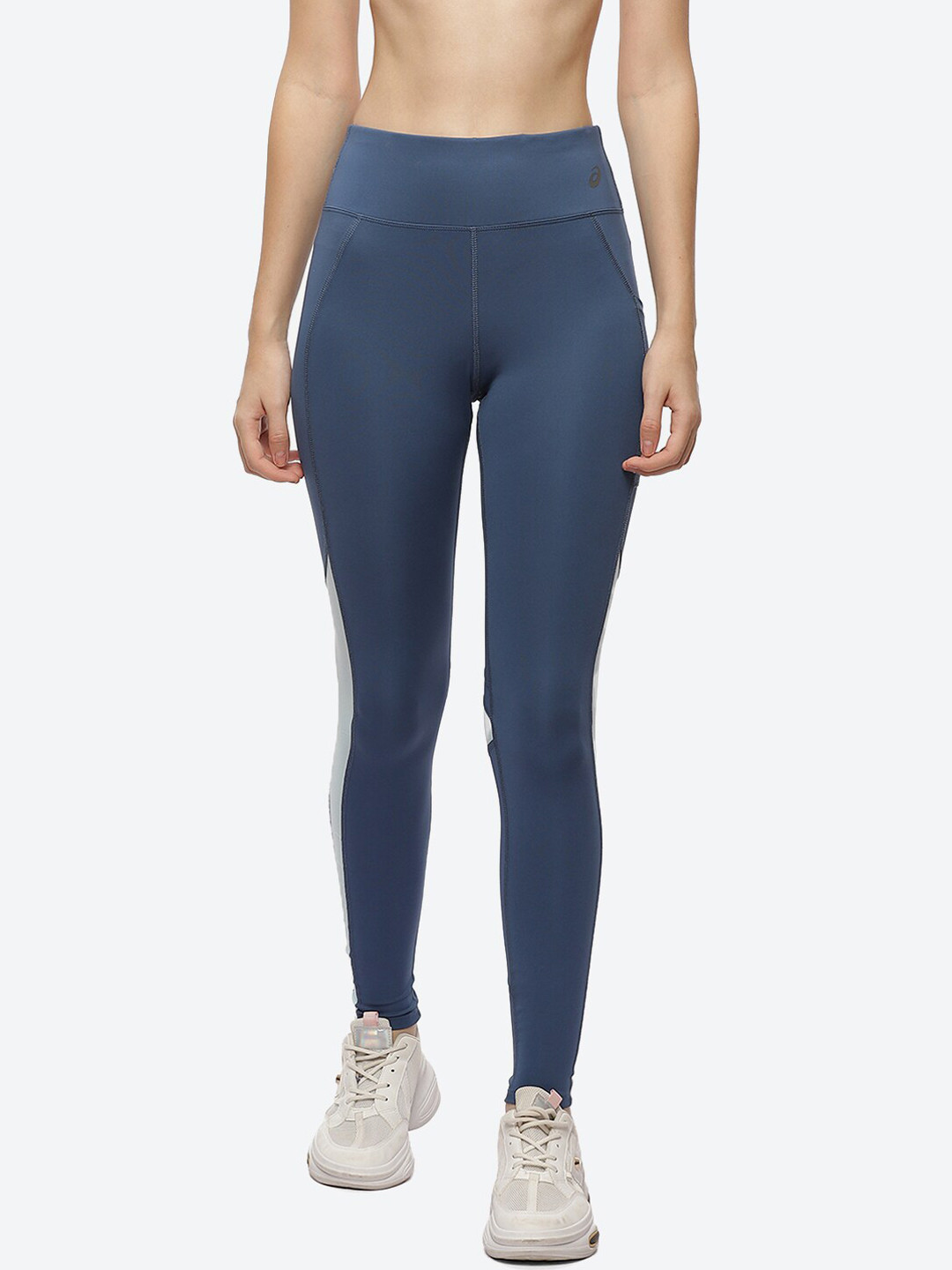 

ASICS Women Mesh Block Solid Tights, Blue