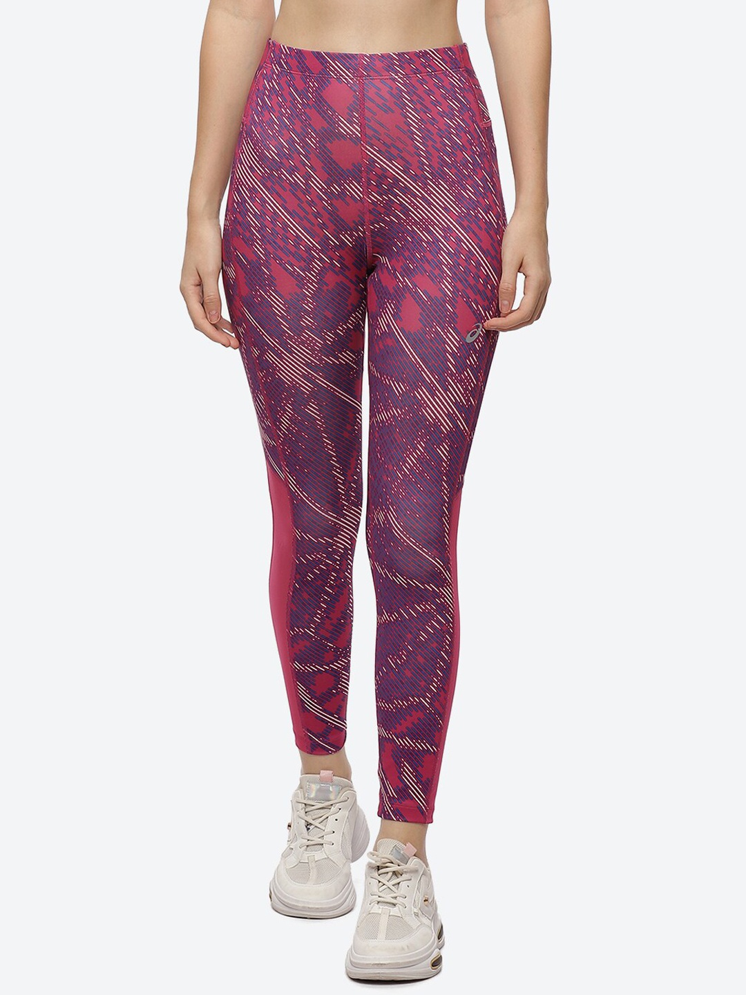 

ASICS Women Sakura Aop Printed Slim-Fit Tights, Purple