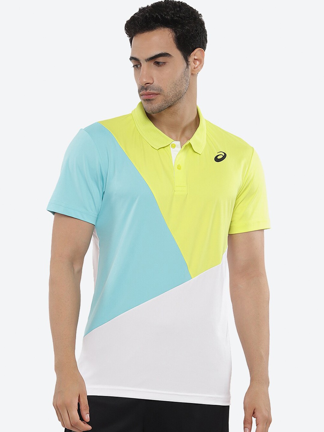 

ASICS Men Court Colourblocked Polo Collar T-shirt, White