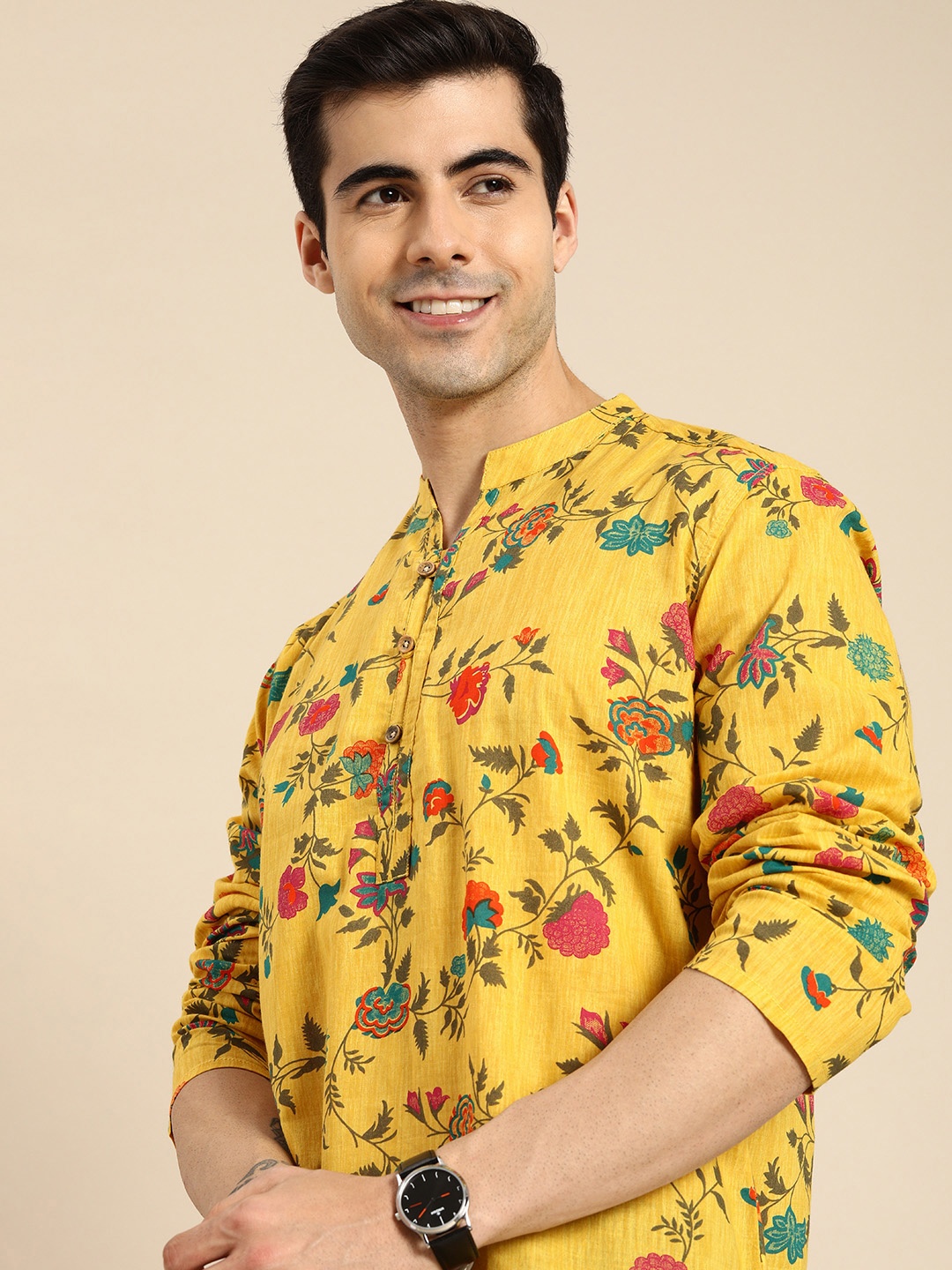 

Anouk Men Multicoloured Floral Printed Floral Kurta, Multi