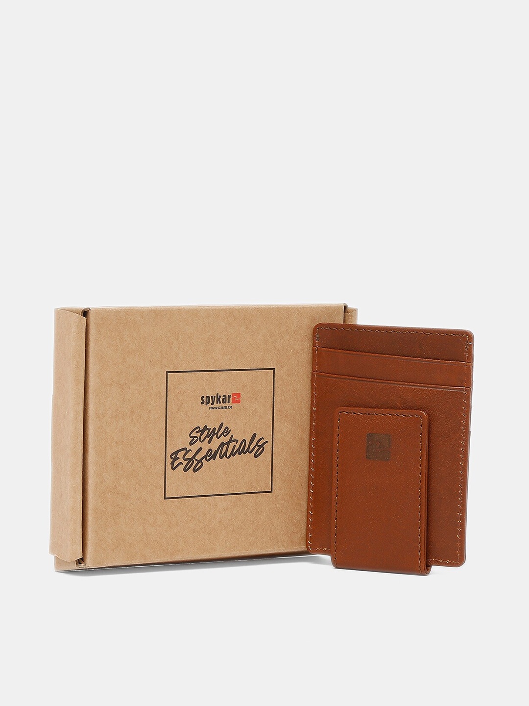 

SPYKAR Men Brown Leather Money Clip