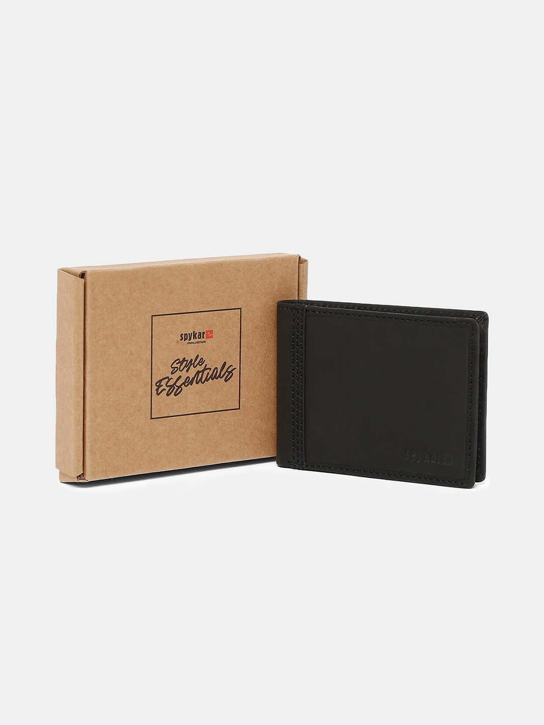 SPYKAR Men Black Leather Two Fold Wallet