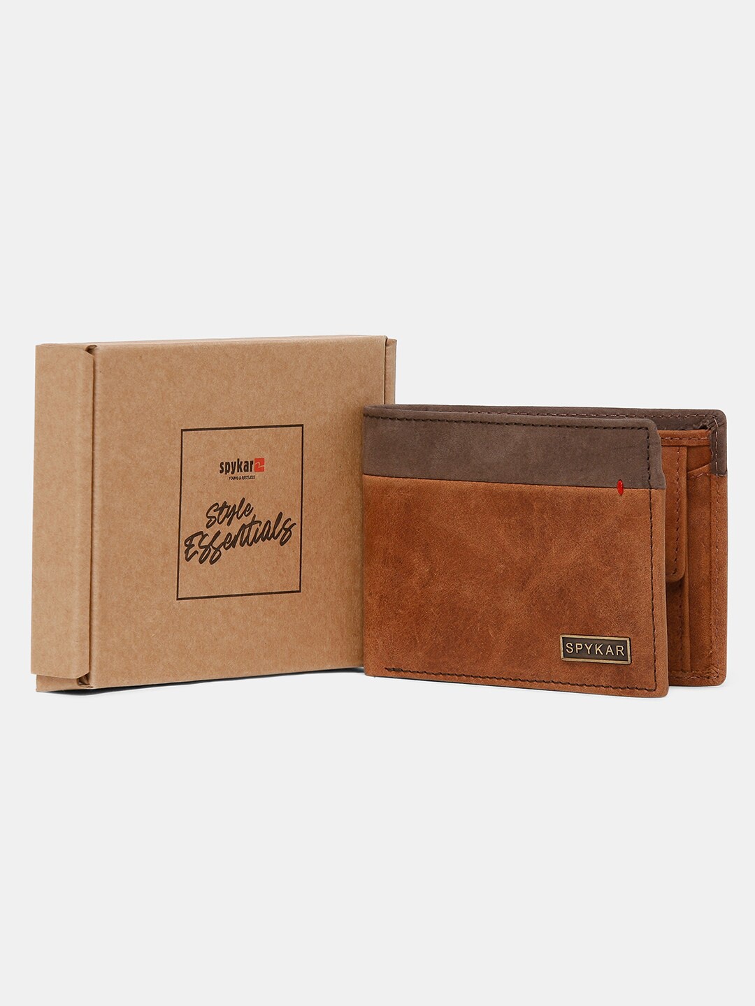 

SPYKAR Men Brown Leather Two Fold Wallet