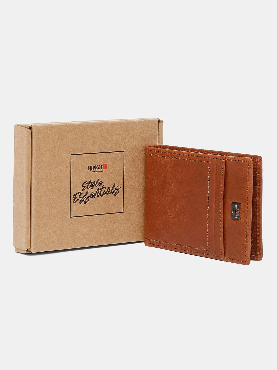 

SPYKAR Men Brown Leather Two Fold Wallet