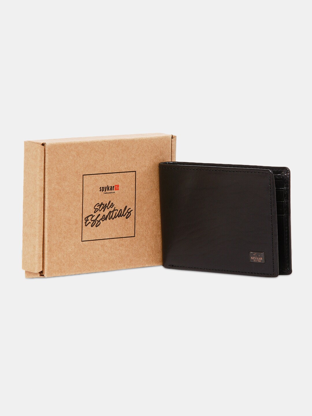 

SPYKAR Men Black Leather Two Fold Wallet