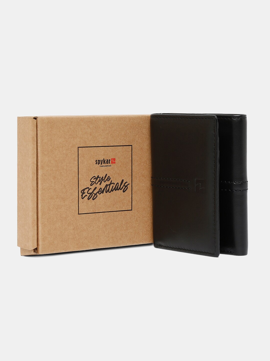 

SPYKAR Men Black Leather Two Fold Wallet