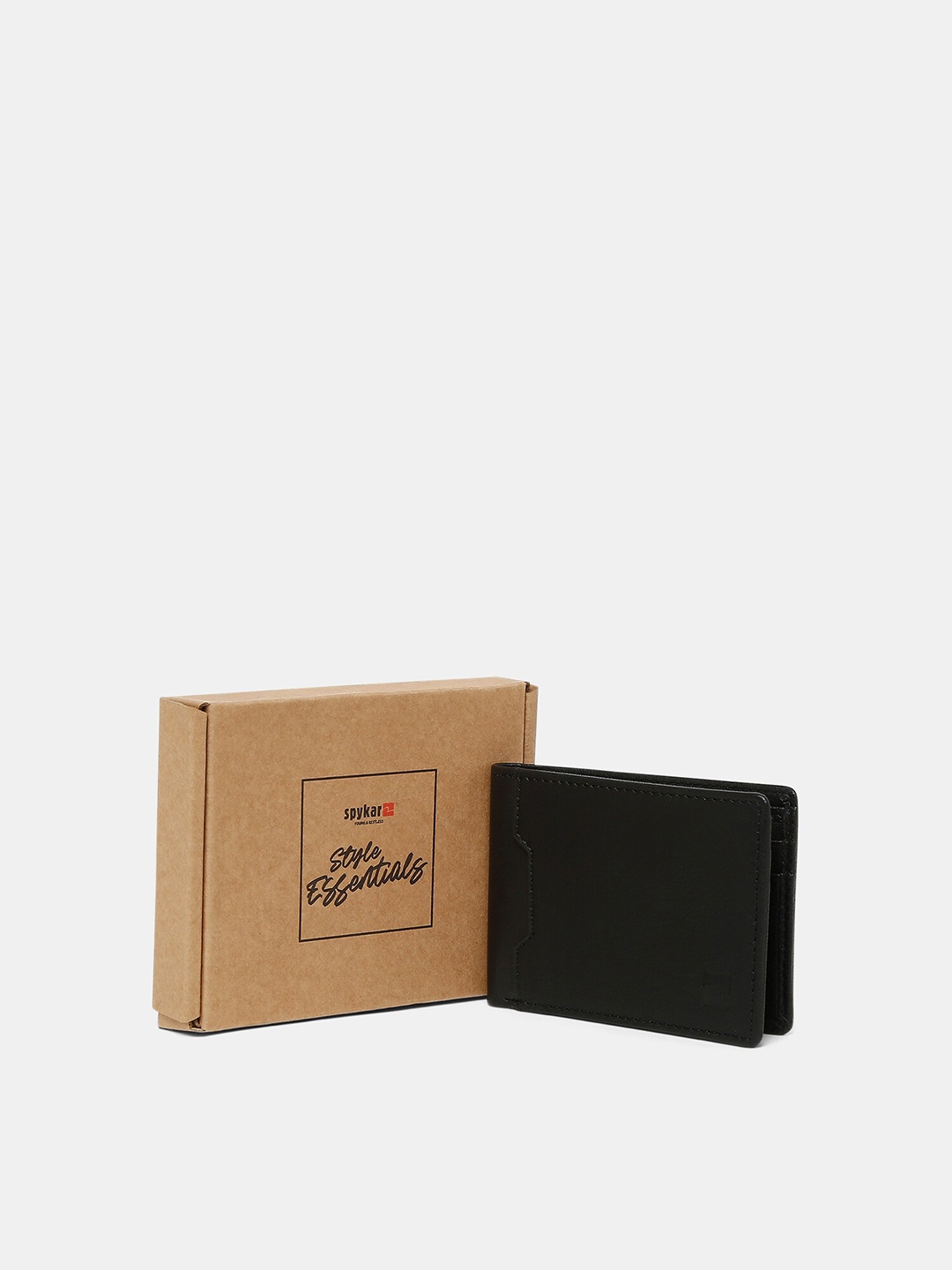 

SPYKAR Men Black Leather Two Fold Wallet