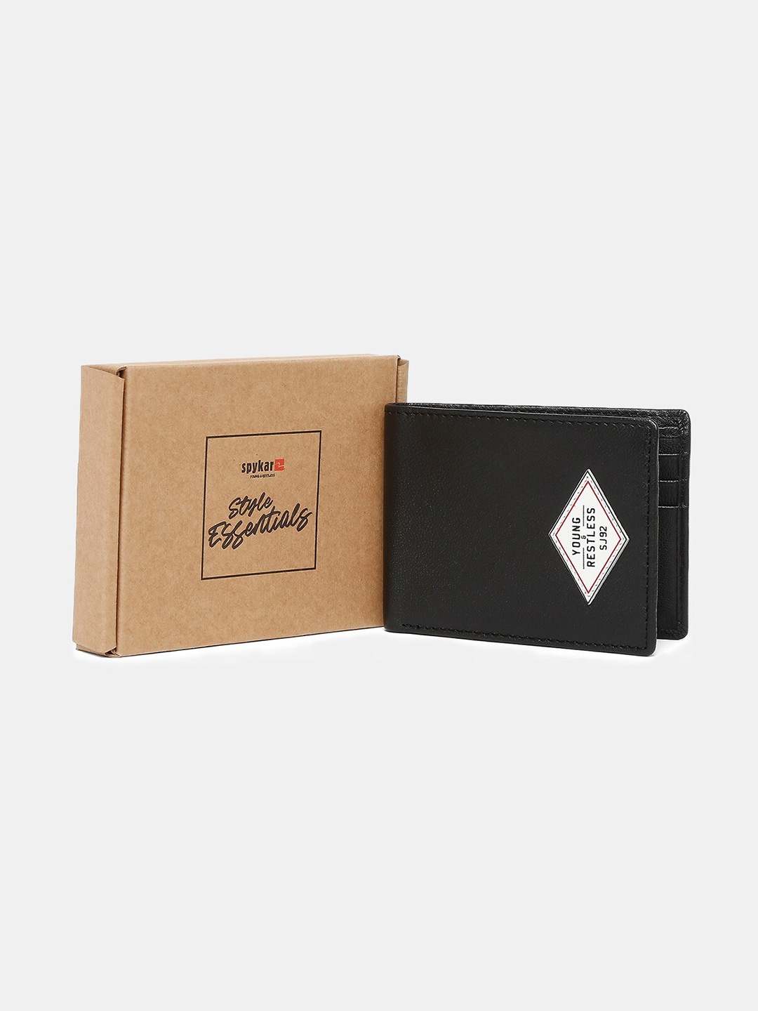 

SPYKAR Men Black Leather Two Fold Wallet