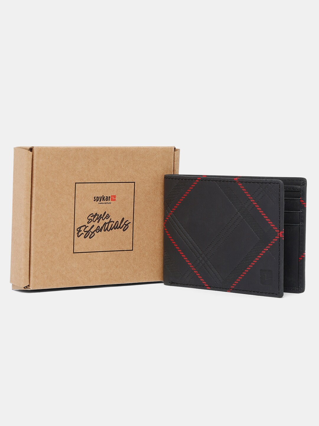 

SPYKAR Men Black Leather Two Fold Wallet