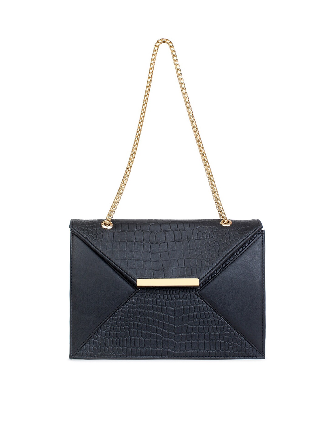 

LEGAL BRIBE Black Textured PU Structured Sling Bag