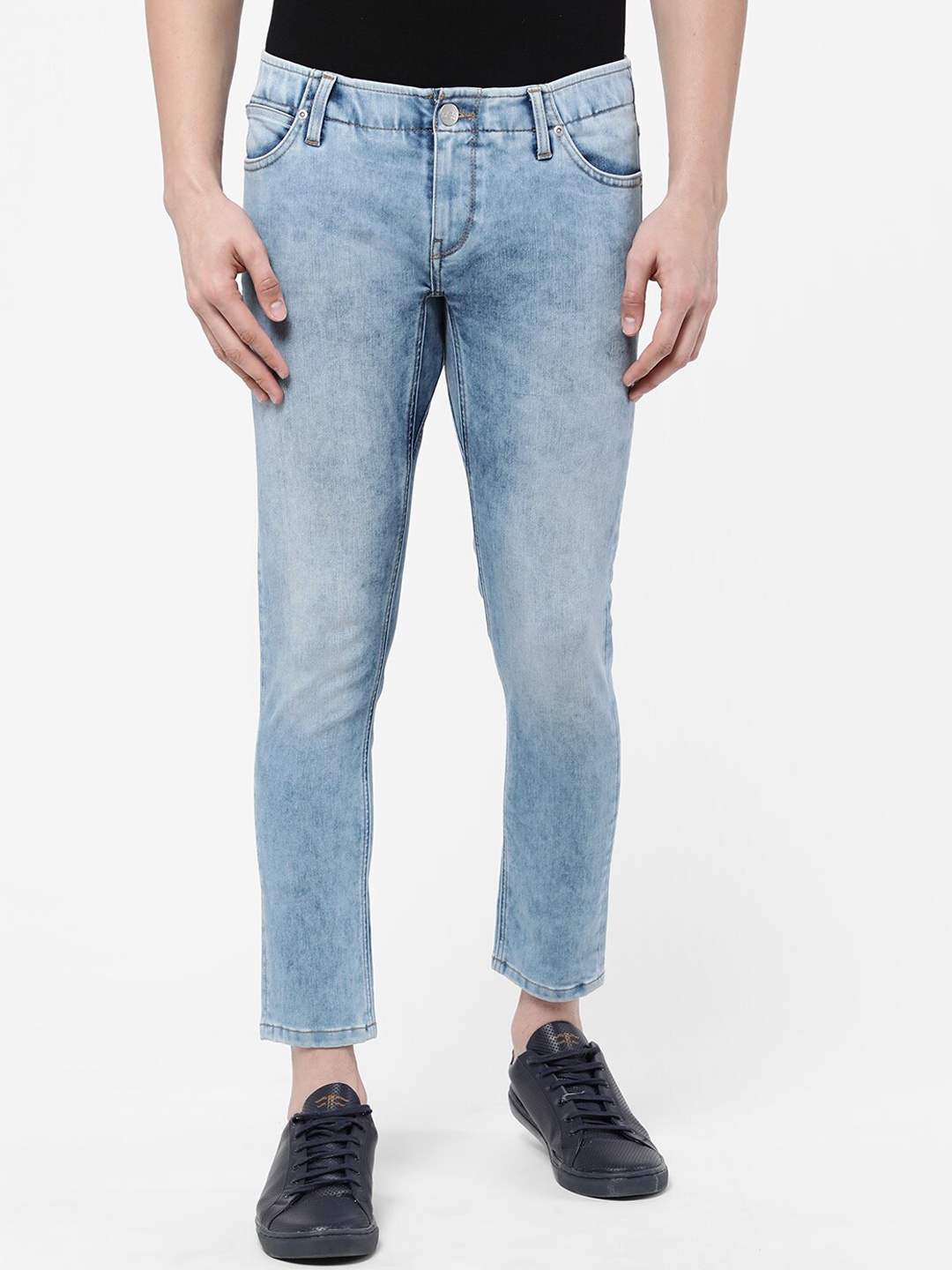 Lee Men Blue Skinny Fit Heavy Fade Stretchable Jeans