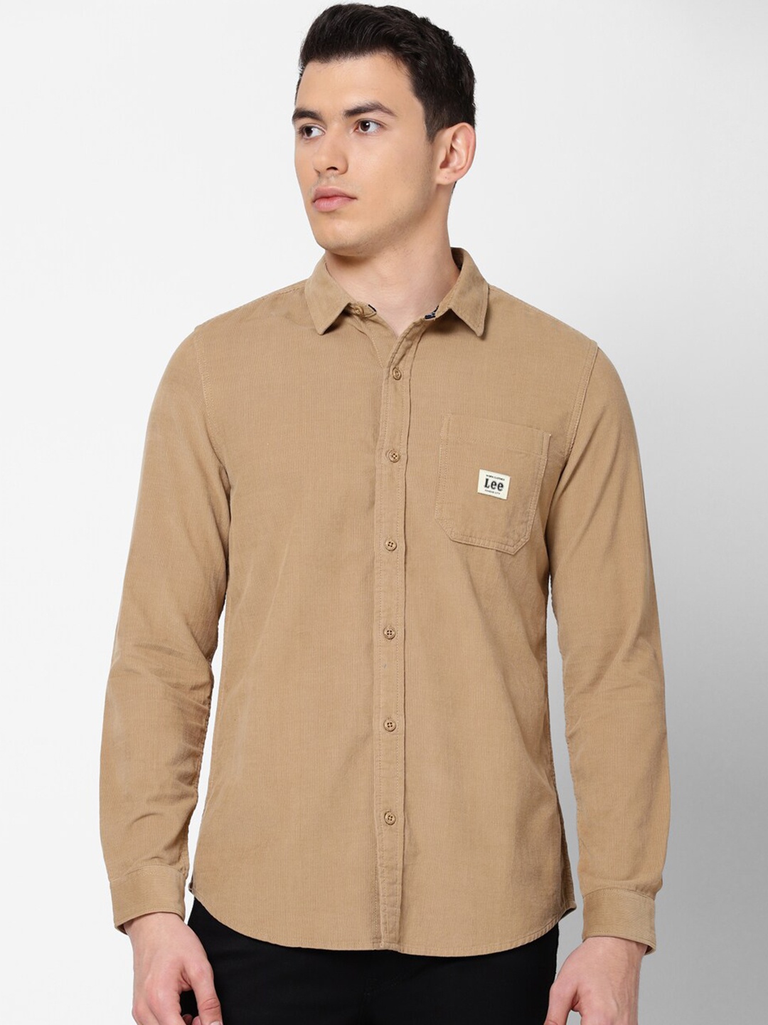 

Lee Men Khaki Slim Fit Cotton Casual Shirt