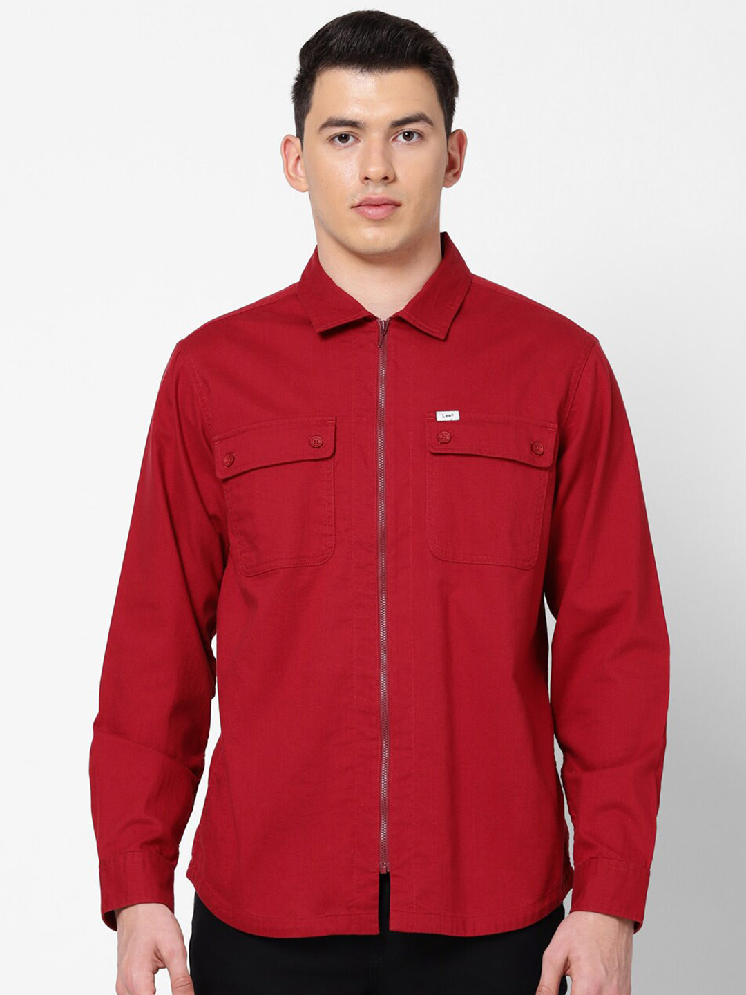 

Lee Men Red Cotton Casual Shirt