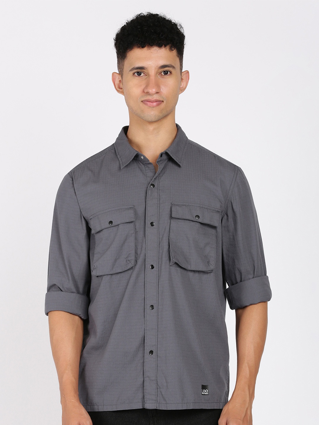 

Lee Men Grey Classic Cotton Casual Shirt