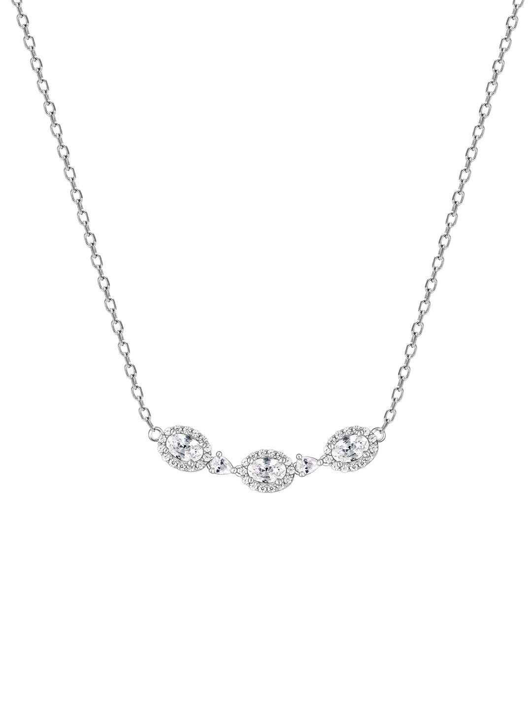 

GIVA Silver-Toned & White Sterling Silver Rhodium-Plated Necklace