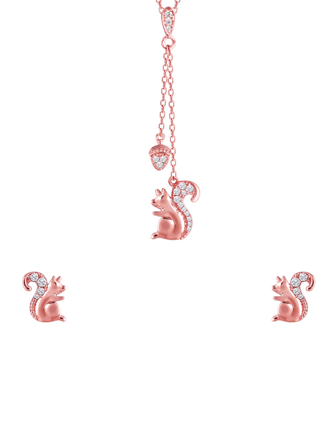 

GIVA Rose Gold-Plated Squirrel Love Jewellery Set
