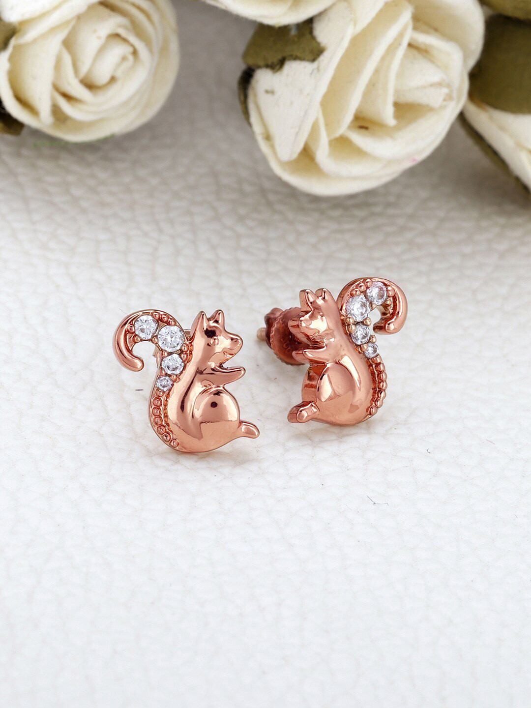 

GIVA Women Rose Gold Quirky Studs Earrings