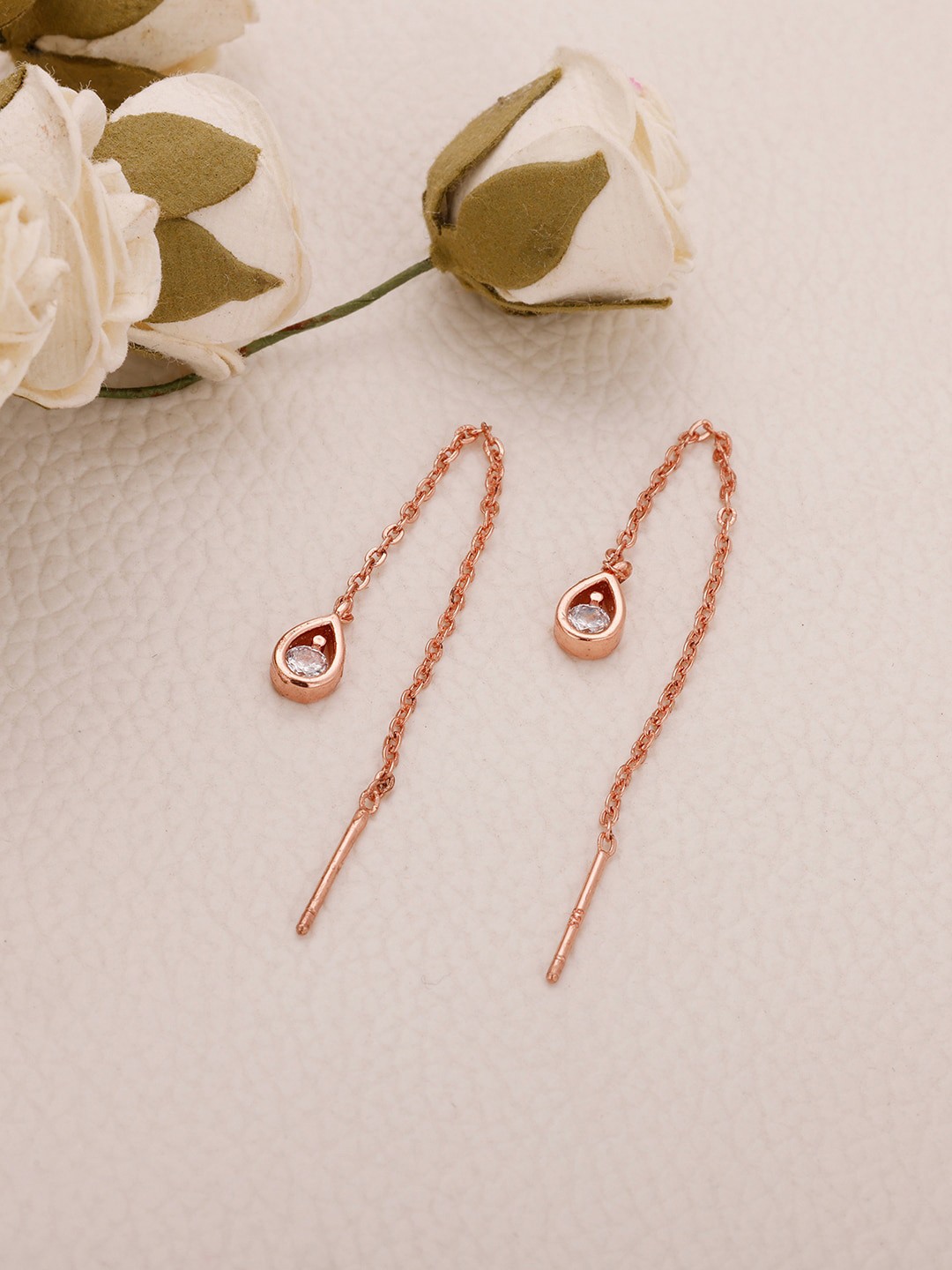 

GIVA Women Rose Gold 925 Sterling Silver Contemporary Drop Earrings