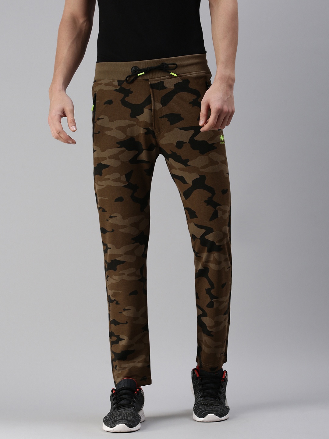 

SHOWOFF Men Khaki Camouflage Printed Cotton Regular Fit Track Pants