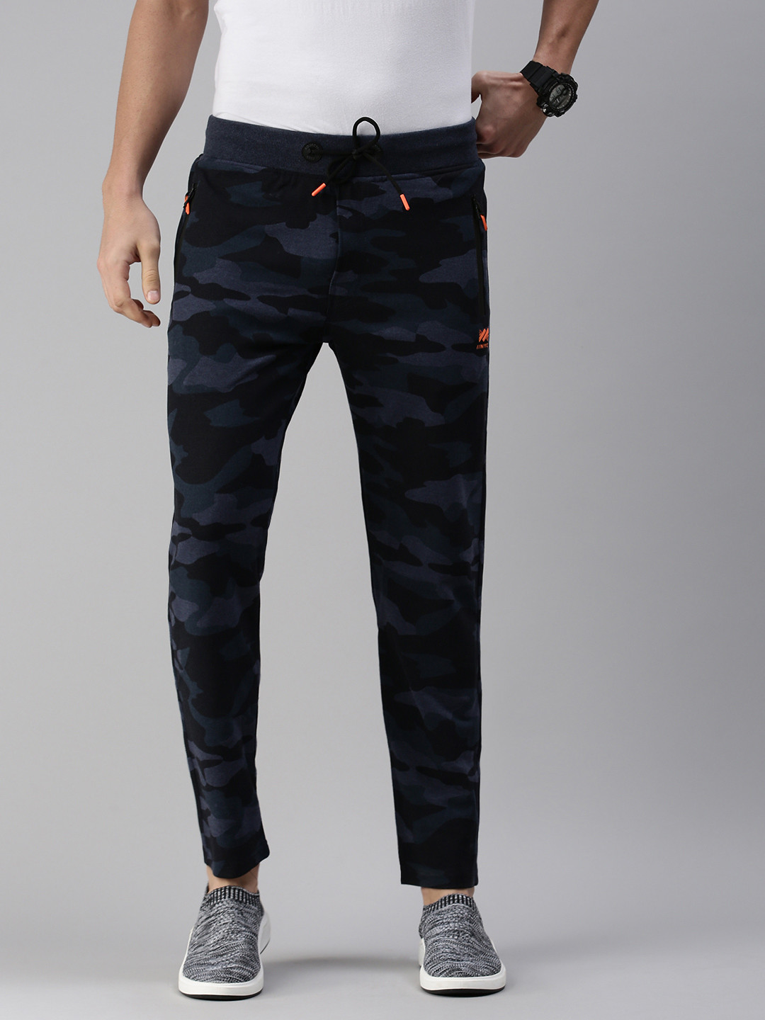 

SHOWOFF Men Blue Solid Cotton Track Pants