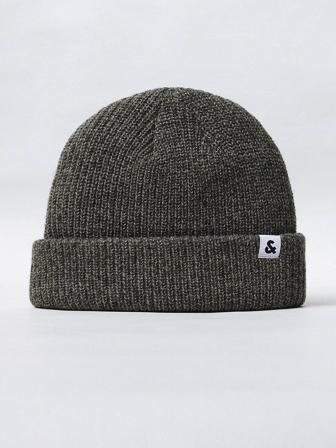 

Jack & Jones Men Olive Green Self Design Woollen Beanie
