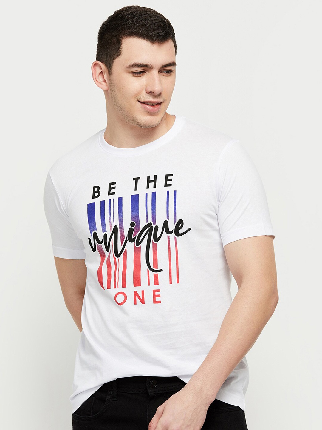 

Max Men White Typography Printed T-shirt
