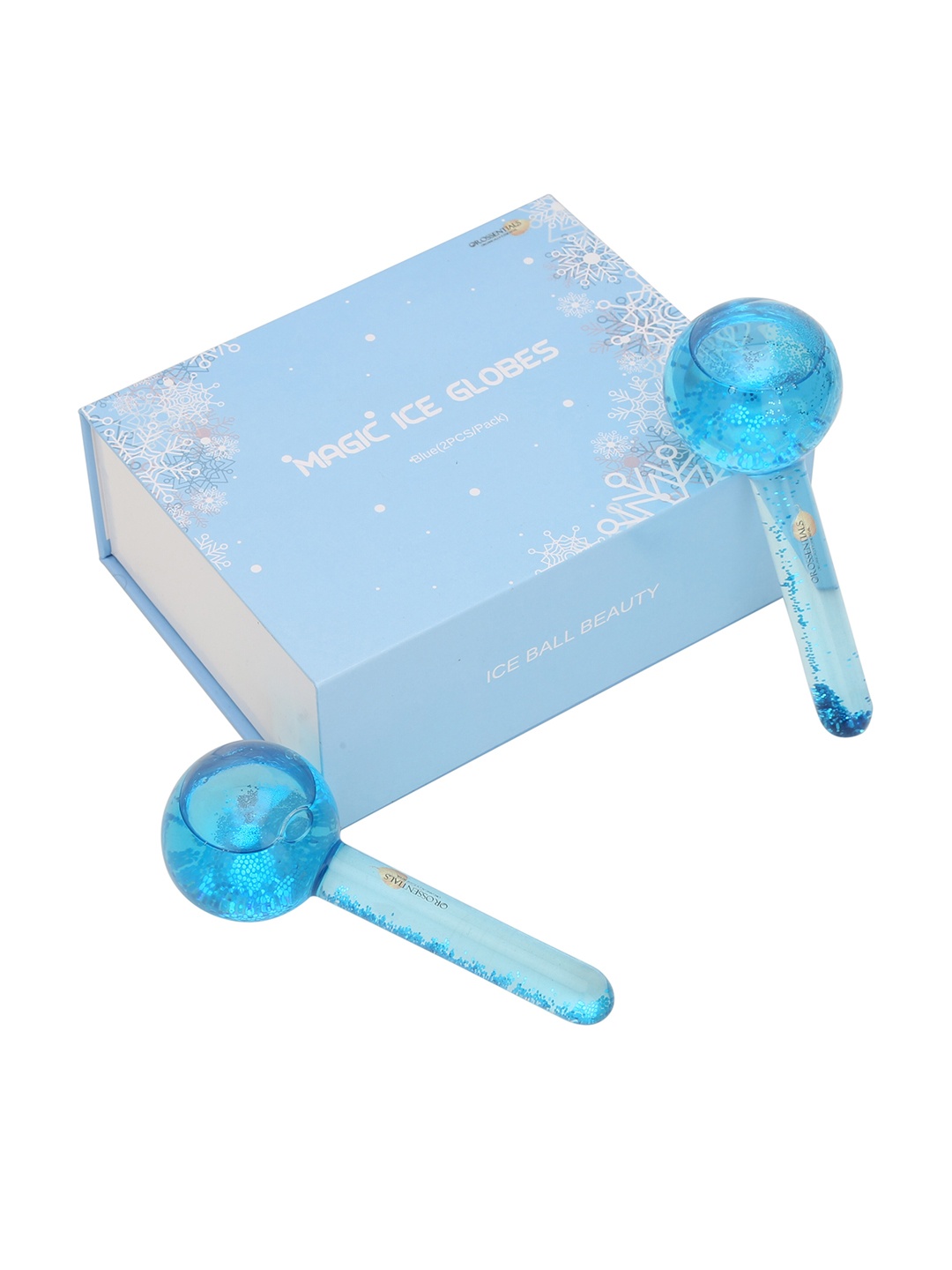 

OROSSENTIALS Set Of 2 Blue Ice Globes