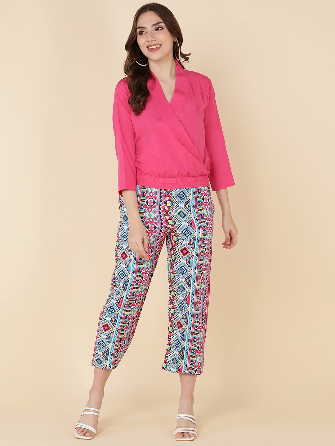 

Sangria Women Pink Printed Co-Ords