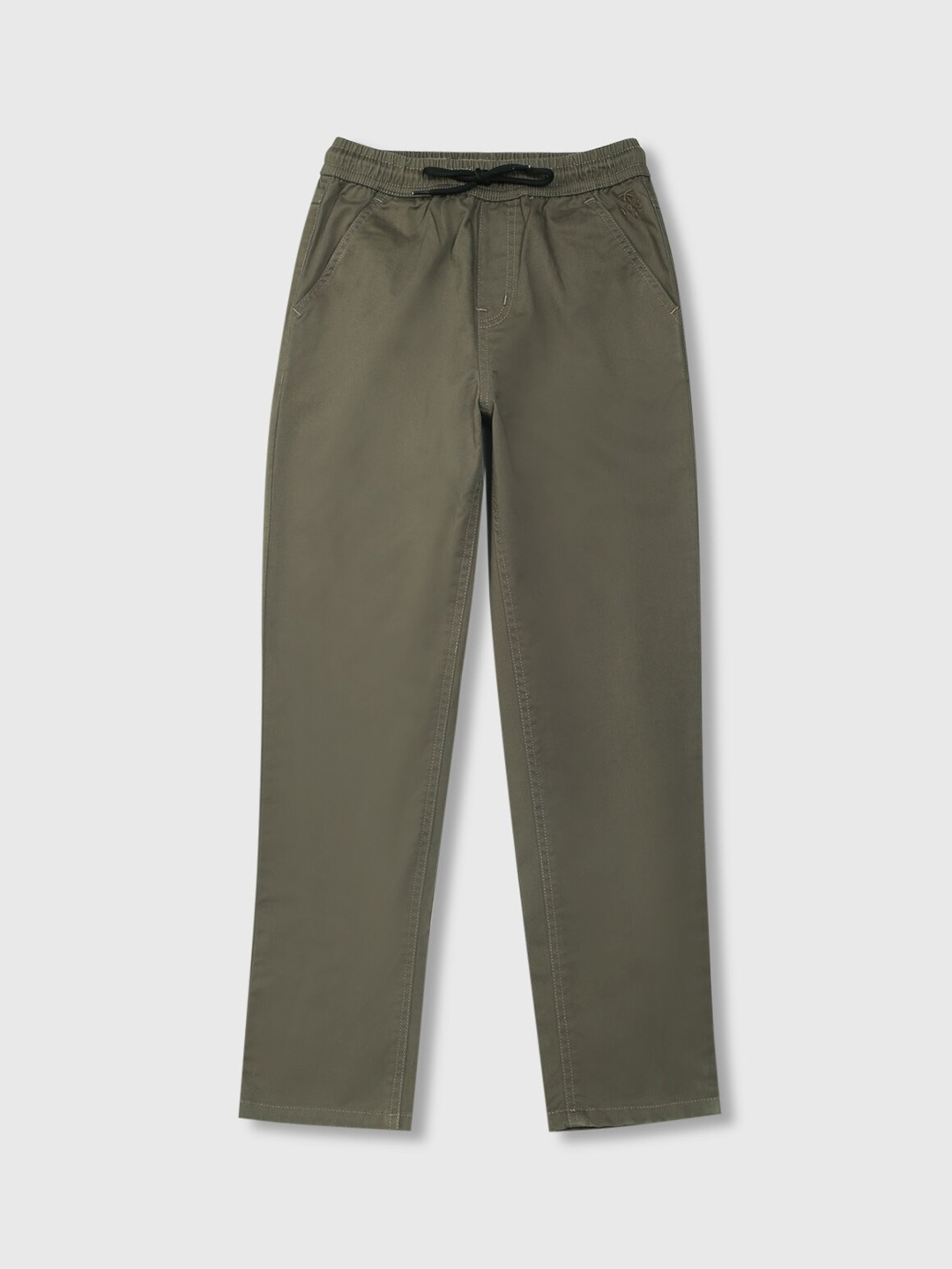 

Palm Tree Boys Olive Green Solid Joggers Trousers