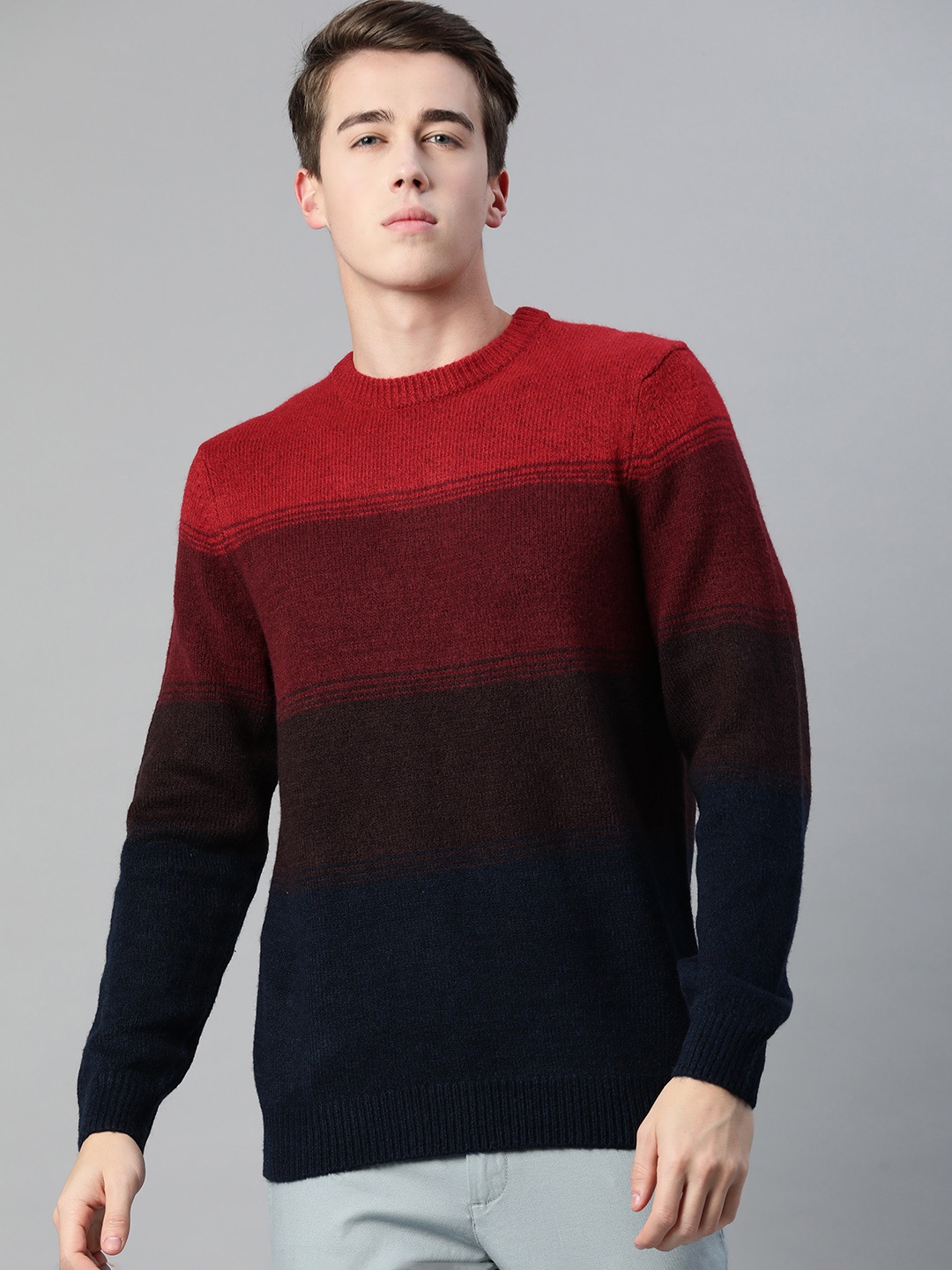 

Marks & Spencer Men Colourblocked Pullover, Red
