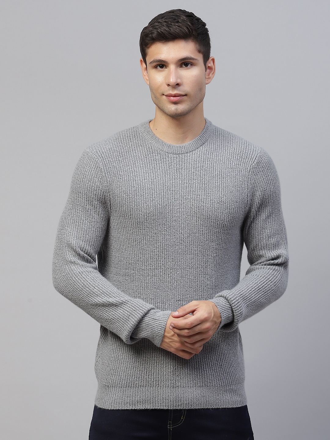 

Marks & Spencer Men Grey Solid Pullover