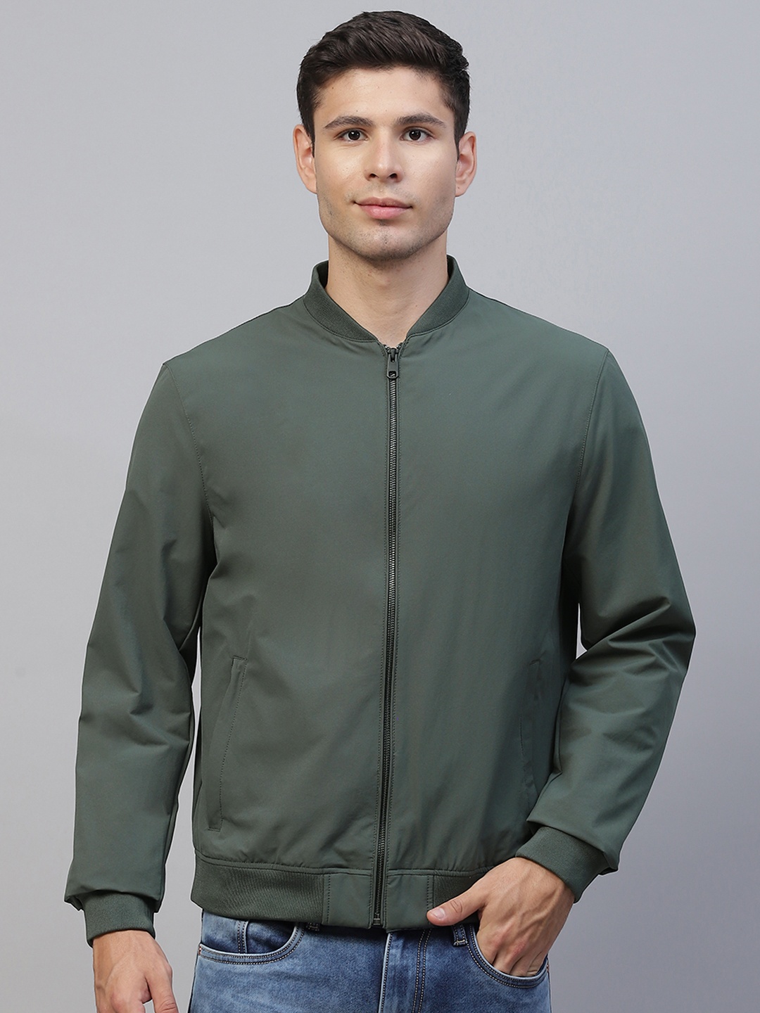 

Marks & Spencer Men Green Water Resistant Bomber Jacket