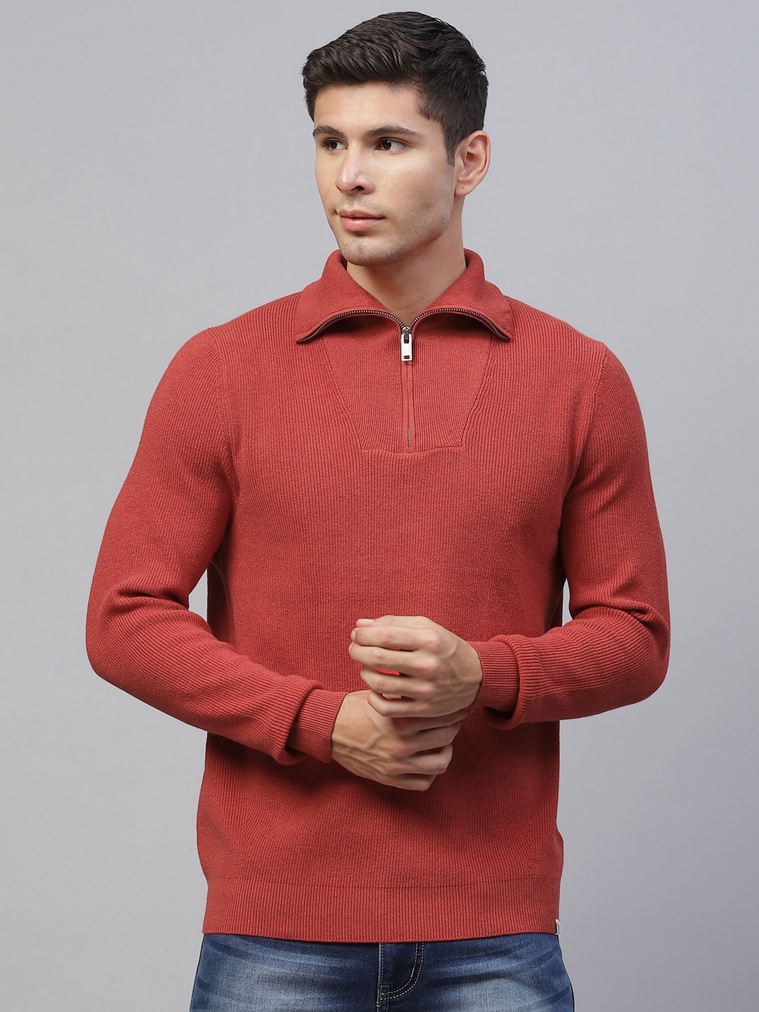 

Marks & Spencer Men Red Solid Pullover