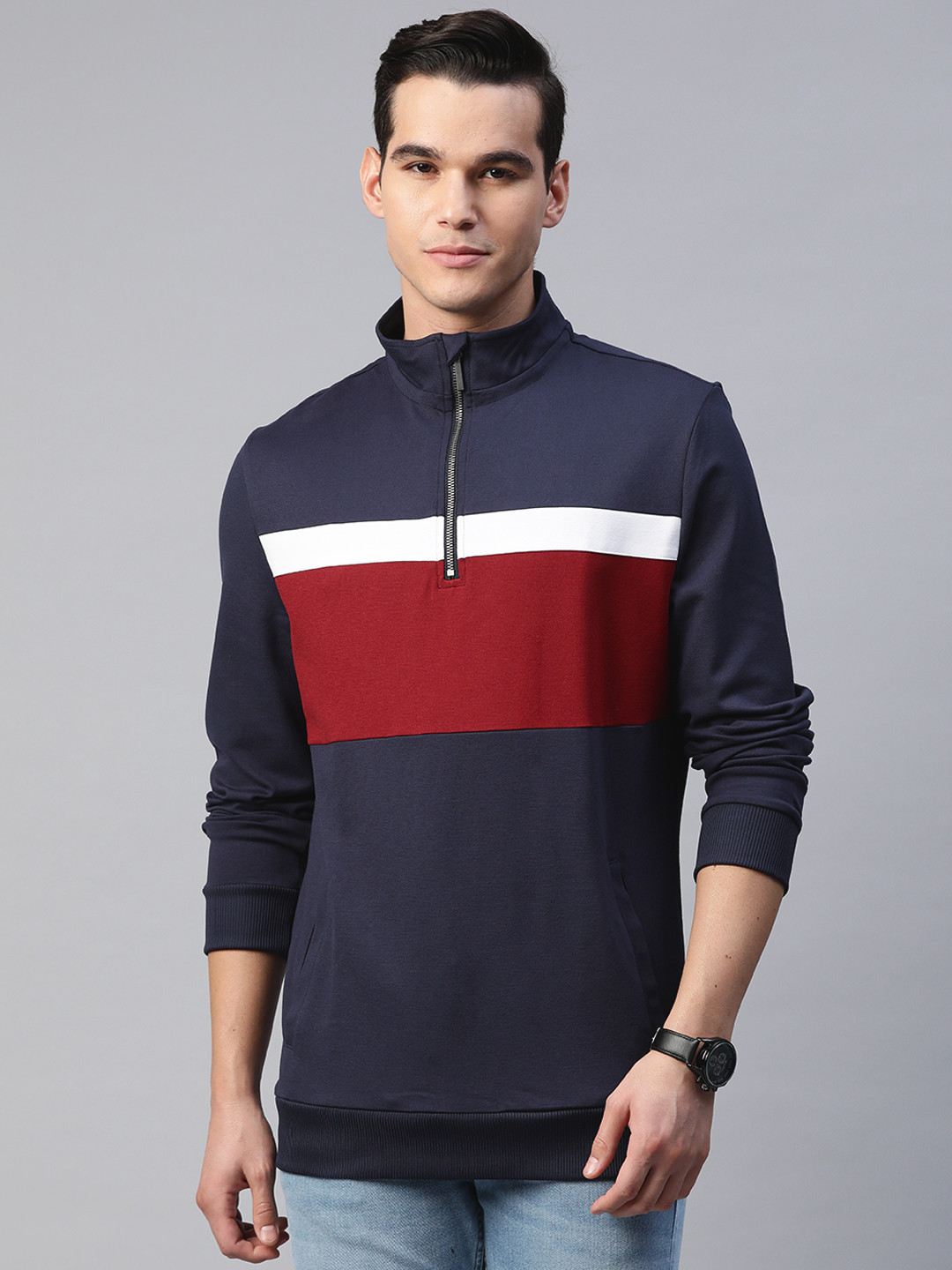 

Marks & Spencer Striped Slim Fit Nautical Sweatshirt, Navy blue