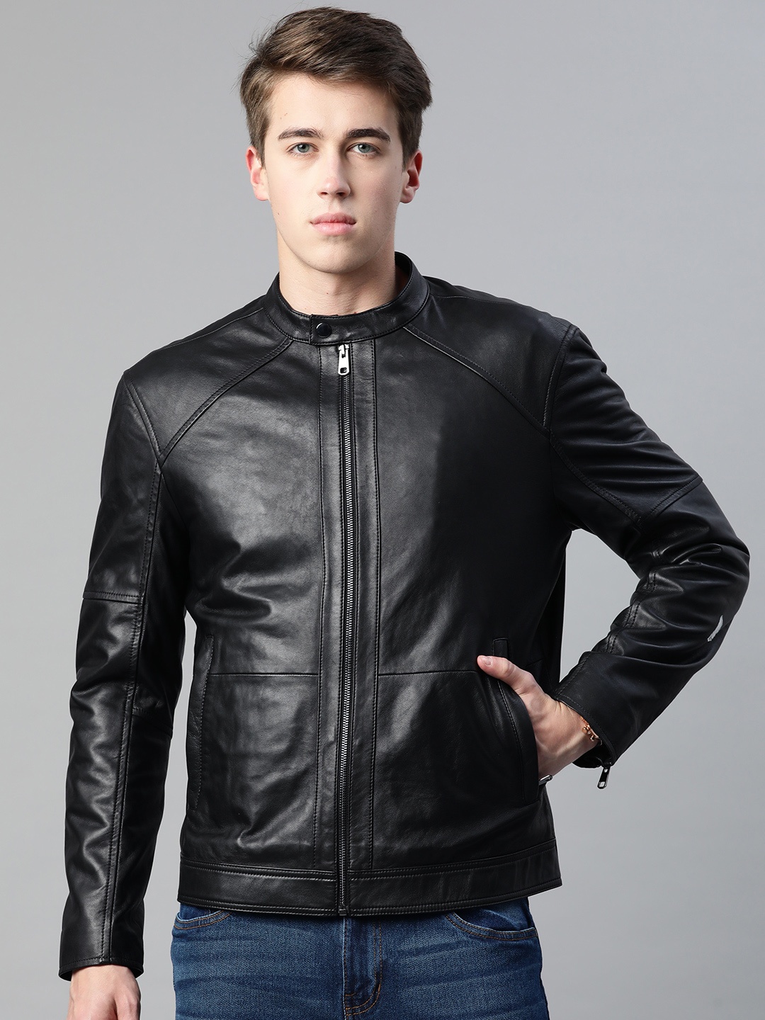 

Marks & Spencer Regular Fit Leather Jacket, Black