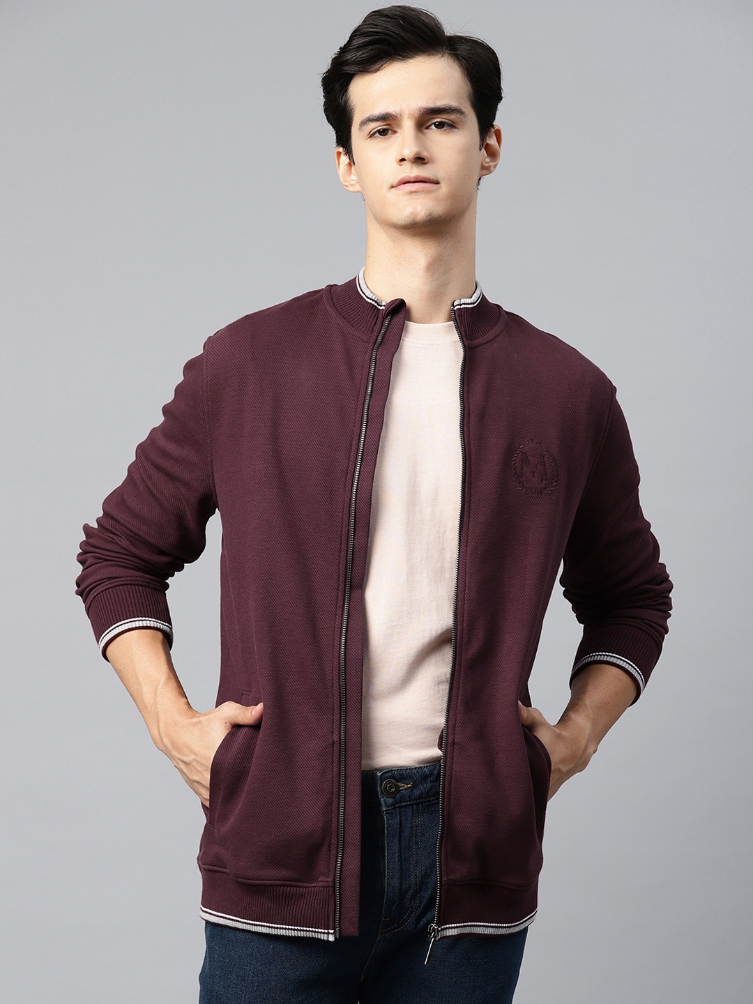 

Marks & Spencer Mock Collar Tailored Jacket, Maroon