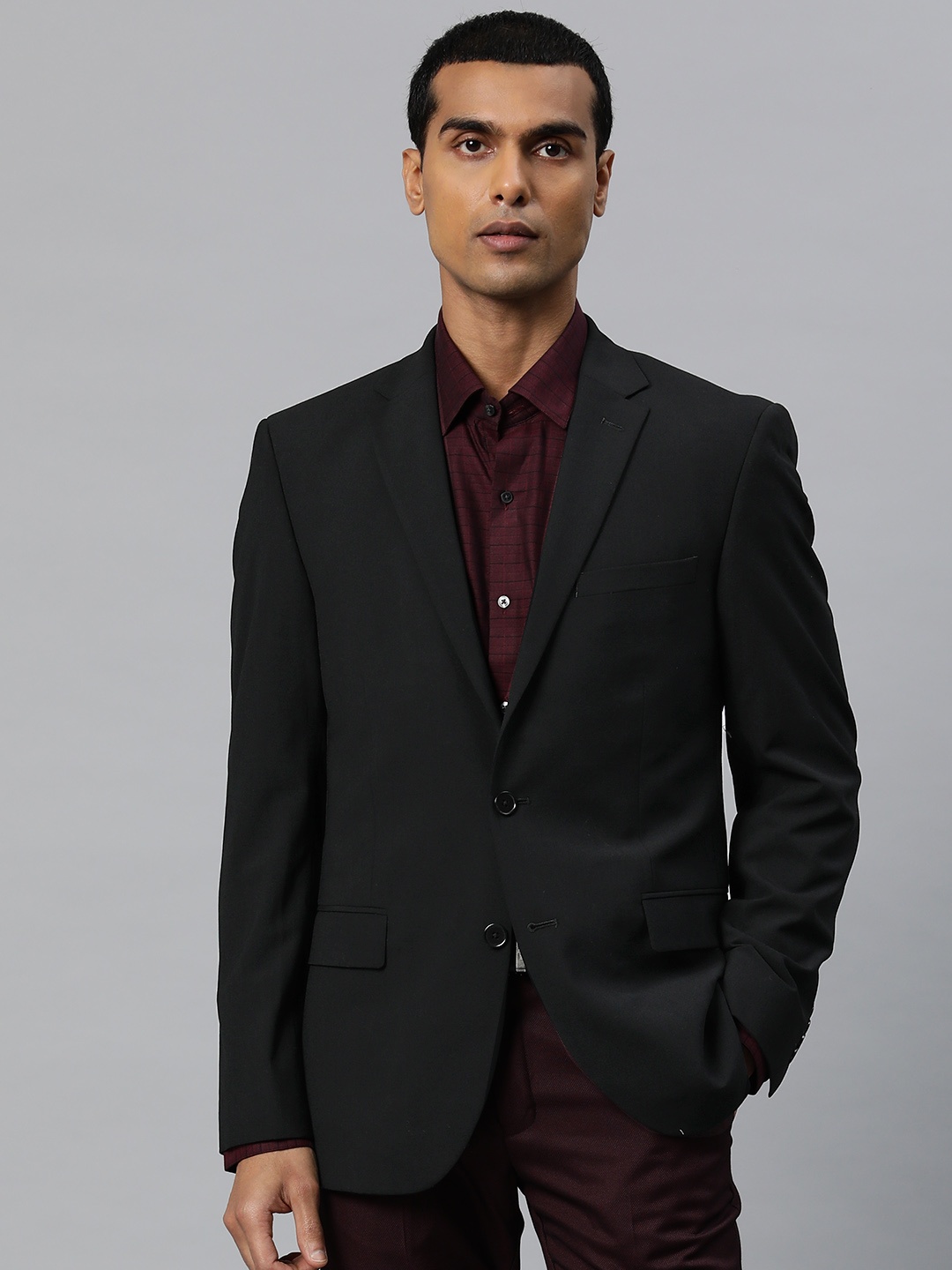 

Marks & Spencer Men Single-Breasted Tailored Formal Blazer, Black
