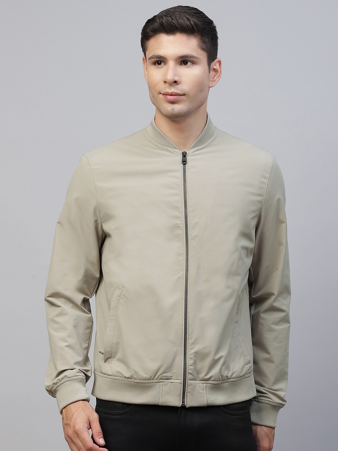 

Marks & Spencer Men Olive Green Water Resistant Bomber Jacket