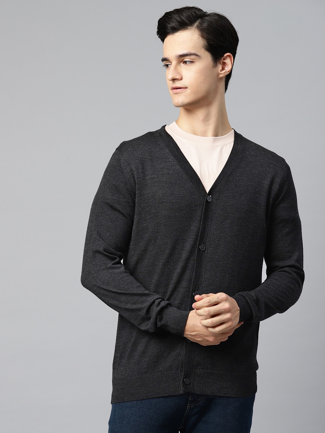 

Marks & Spencer Merino Wool Cardigan, Charcoal