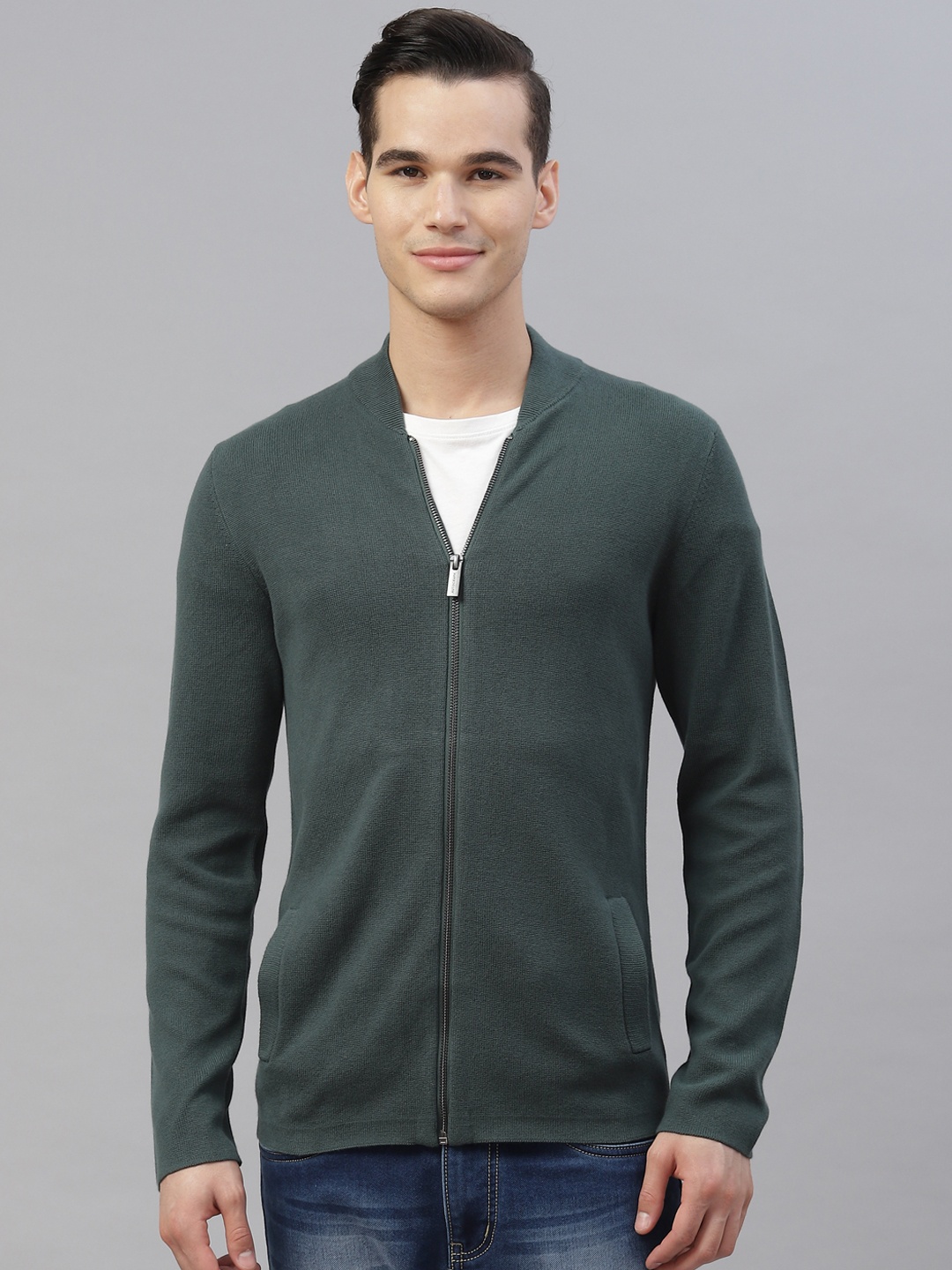 

Marks & Spencer Men Autograph Pure Cotton Solid Cardigan, Olive