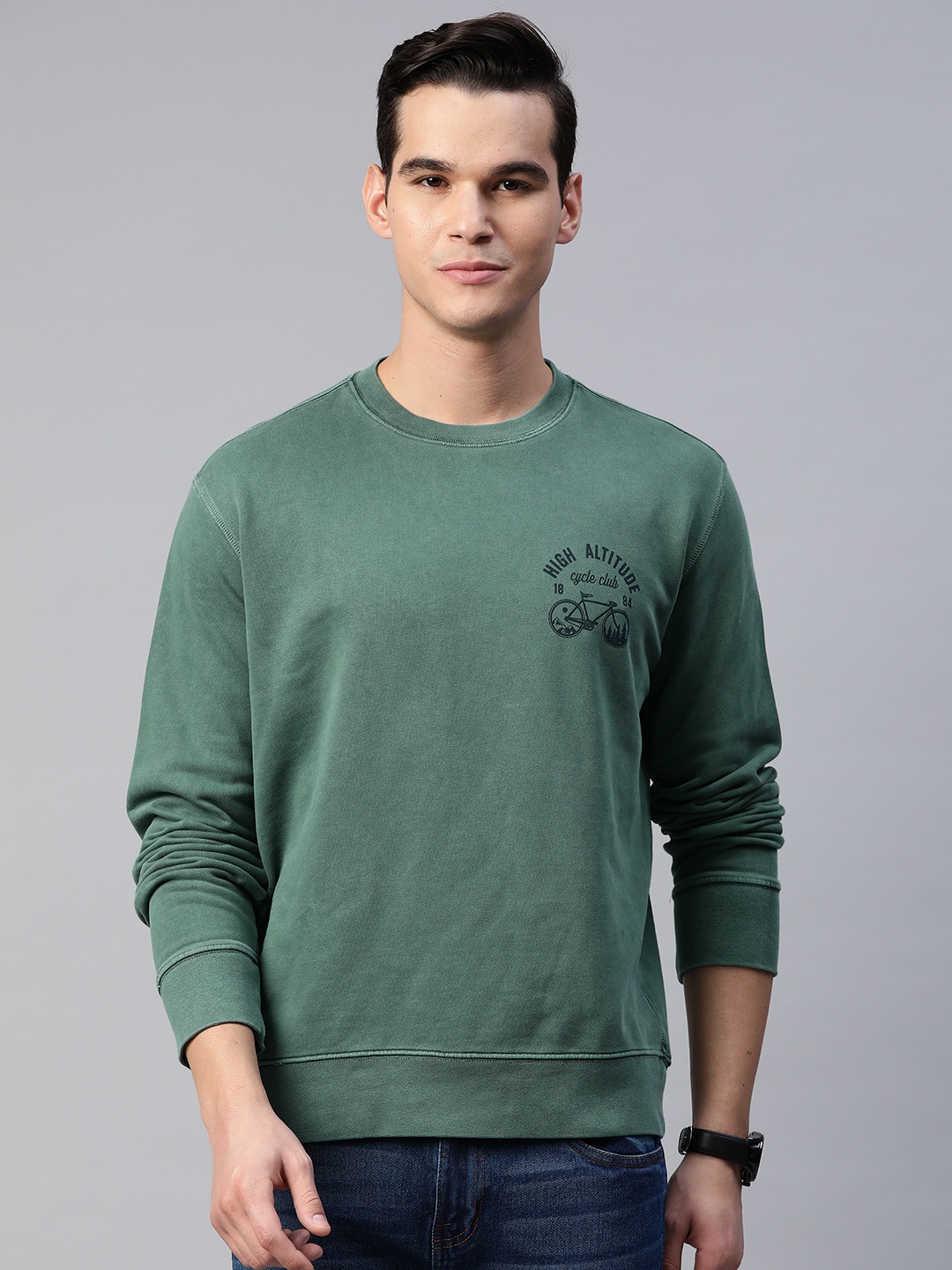 

Marks & Spencer Pure Cotton Biker Printed Sweatshirt, Green