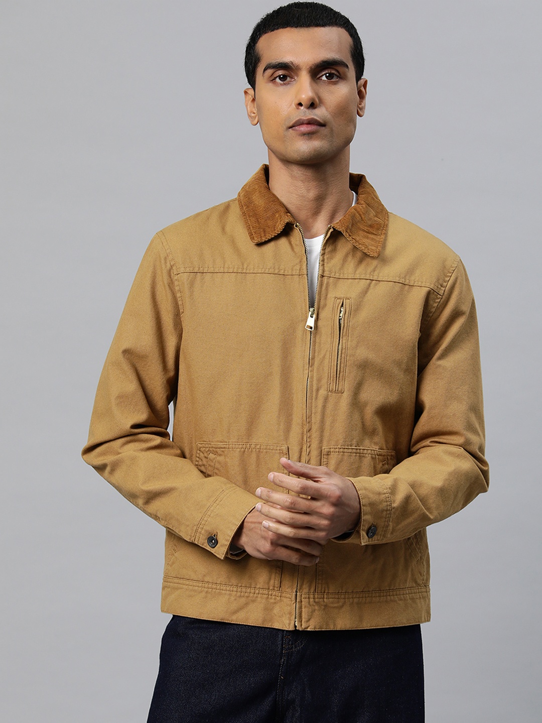 

Marks & Spencer Men Pure Cotton Canvas Tailored Jacket, Brown