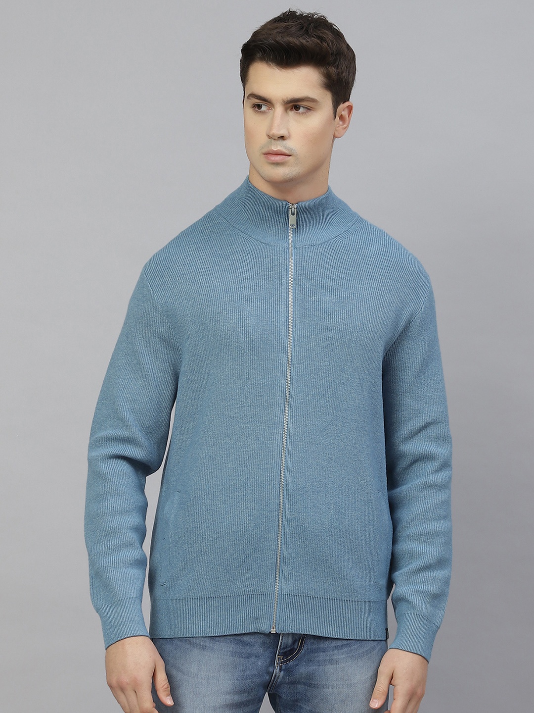 

Marks & Spencer Men Blue Solid Cardigan